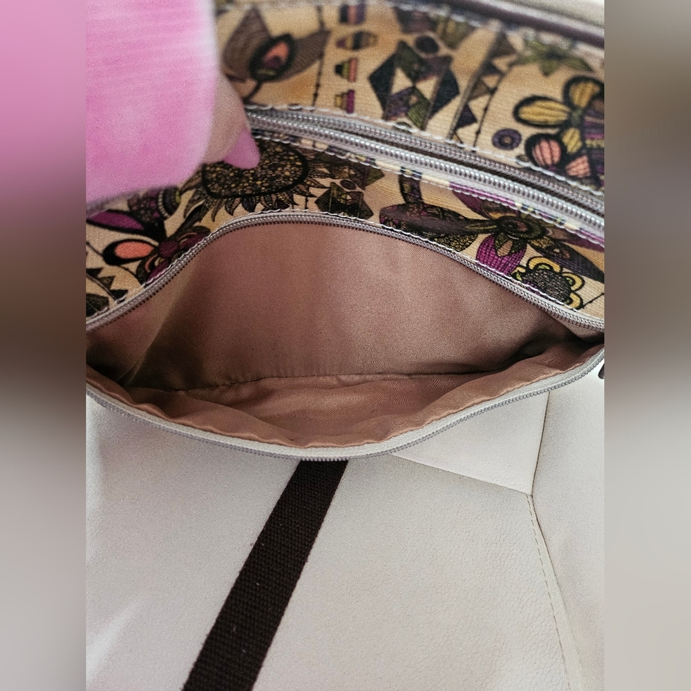 Sakroots Floral Cream Purple Crossbody Bag - Picture 5 of 12